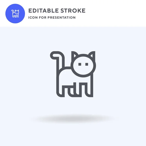 Kočičí Ikona Vektor Vyplněný Plochý Znak Pevný Piktogram Izolovaný Bílém — Stockový vektor