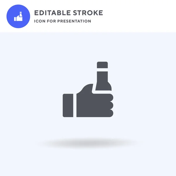 Vector Icono Cerveza Signo Plano Lleno Pictograma Sólido Aislado Blanco — Vector de stock