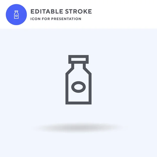 Melkfles Pictogram Vector Gevuld Plat Teken Solide Pictogram Geïsoleerd Wit — Stockvector