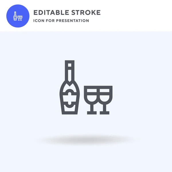 Wijn Icoon Vector Gevulde Vlakke Teken Solide Pictogram Geïsoleerd Wit — Stockvector