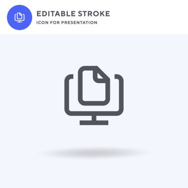 Eğitim kursu simgesi vektörü, düz tabela, beyaz üzerine izole edilmiş katı resim, logo illüstrasyonu. Sunum için Eğitim Kursu simgesi.