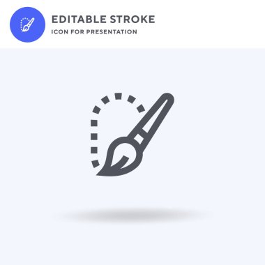 Seçim simgesi vektörü, düz tabela, beyaz üzerine izole edilmiş katı resim, logo illüstrasyonu. Sunum için seçim simgesi.