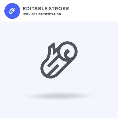 Günlük simgesi vektörü, düz işaret, beyaz üzerine izole edilmiş katı resim, logo illüstrasyonu. Sunum için günlük simgesi.