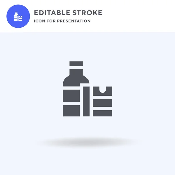 Zout Shaker Icoon Vector Gevuld Plat Teken Solide Pictogram Geïsoleerd — Stockvector