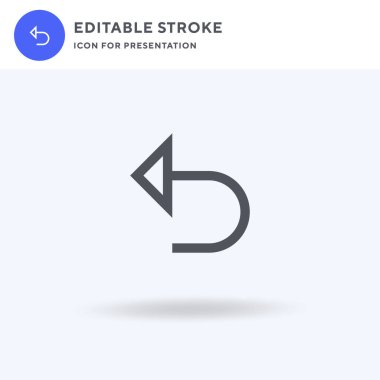 Simge simgesini geri al, düz tabela doldur, beyaz üzerine izole edilmiş katı resim, logo illüstrasyonu. Sunum için simgeyi geri al.