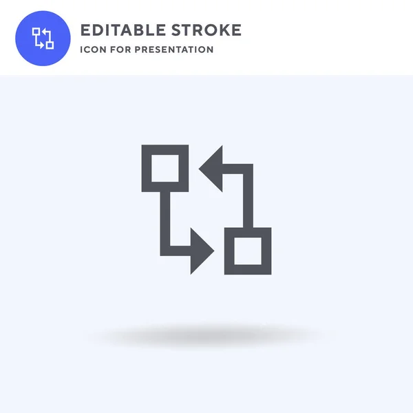 Workflow Icoon Vector Gevuld Plat Teken Solide Pictogram Geïsoleerd Wit — Stockvector