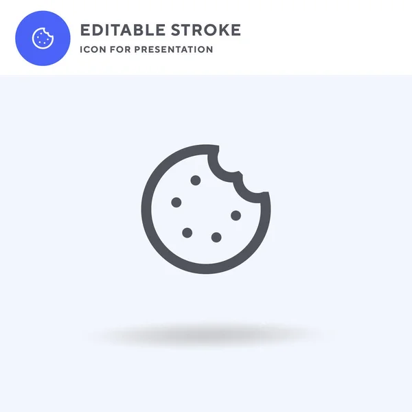 Cookie Icon Vektor Gefülltes Flaches Schild Solides Piktogramm Auf Weiß — Stockvektor