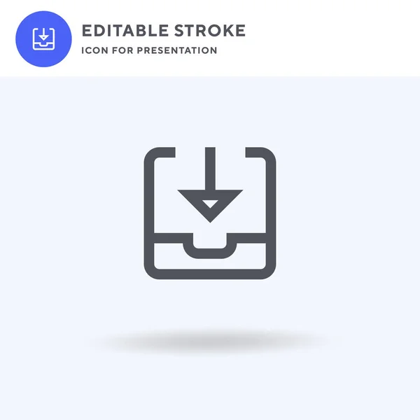 Inbox Icoon Vector Gevulde Vlakke Teken Solide Pictogram Geïsoleerd Wit — Stockvector