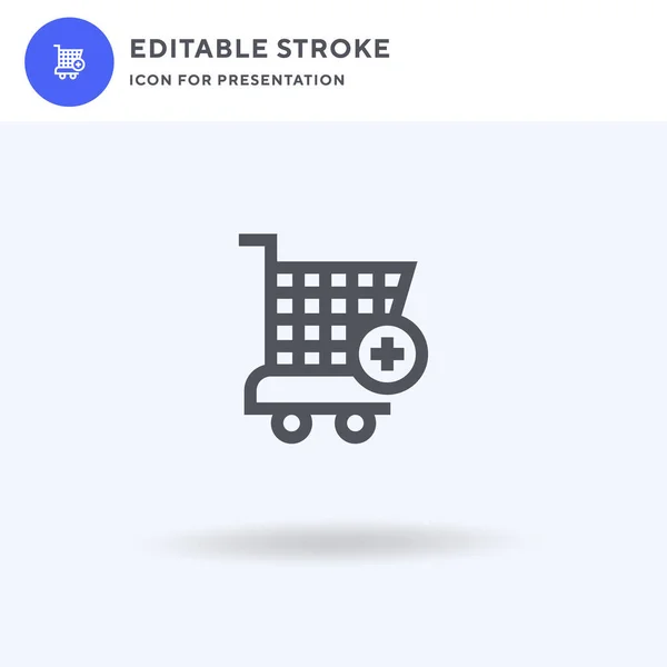Cart Icon Vector Full Flat Sign Solid Pictogram Isolated White — 스톡 벡터