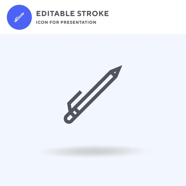 Pen Icoon Vector Gevulde Vlakke Teken Solide Pictogram Geïsoleerd Wit — Stockvector