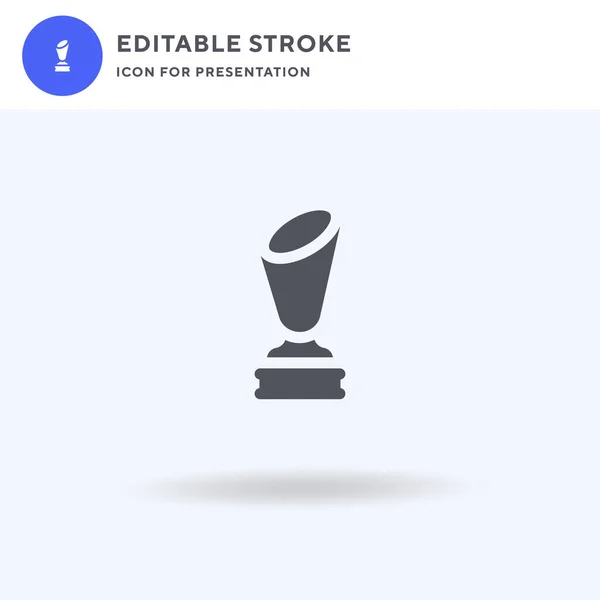 Vetor de ícone do troféu, sinal plano preenchido, pictograma sólido isolado em branco, ilustração do logotipo. Ícone do troféu para apresentação. —  Vetores de Stock