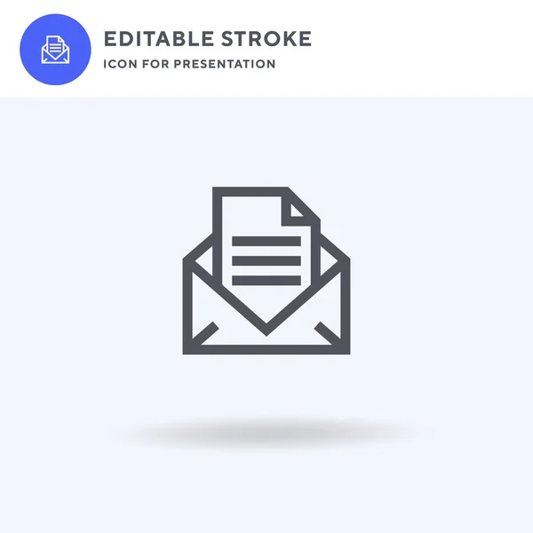 Open Mail Pictogram Vector Gevuld Plat Teken Solide Pictogram Geïsoleerd — Stockvector