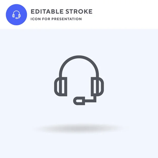 Auriculares Vector Icono Signo Plano Lleno Pictograma Sólido Aislado Blanco — Archivo Imágenes Vectoriales