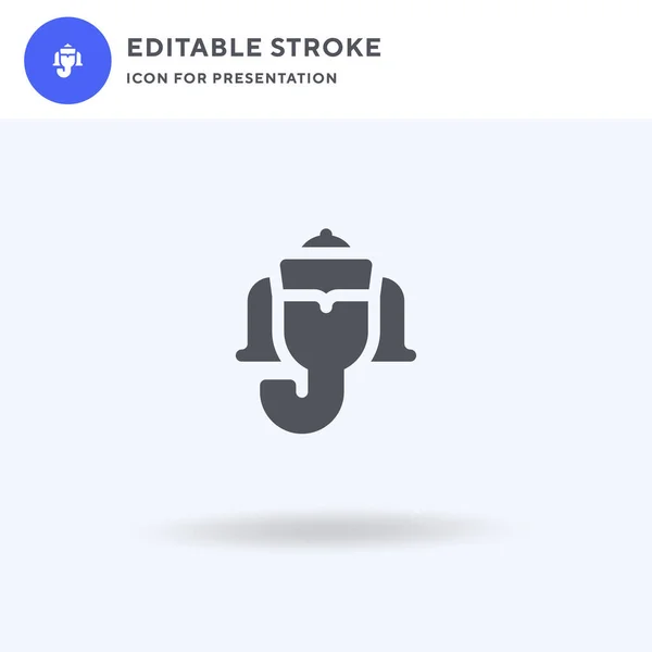 Vetor de ícone de Ganesha, sinal plano preenchido, pictograma sólido isolado em branco, ilustração do logotipo. Ícone de Ganesha para apresentação. —  Vetores de Stock