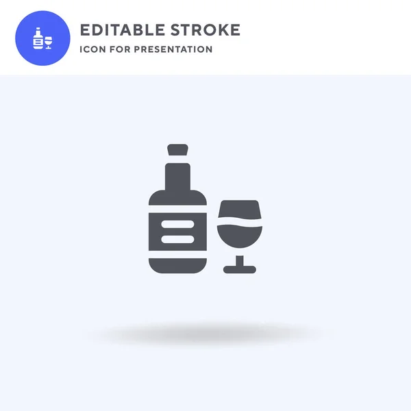 Vetor de ícone de gim, sinal plano preenchido, pictograma sólido isolado em branco, ilustração do logotipo. Ícone de Gim para apresentação . — Vetor de Stock