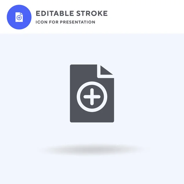 Adicionar ícone vetor, sinal plano preenchido, pictograma sólido isolado em branco, ilustração do logotipo. Adicionar ícone para apresentação. —  Vetores de Stock