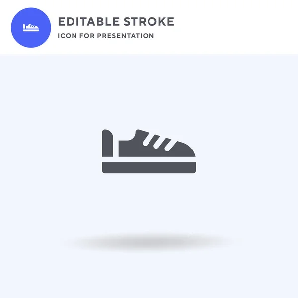 Sneakers icône vecteur, rempli signe plat, pictogramme solide isolé sur blanc, illustration du logo. Sneakers icône pour la présentation. — Image vectorielle