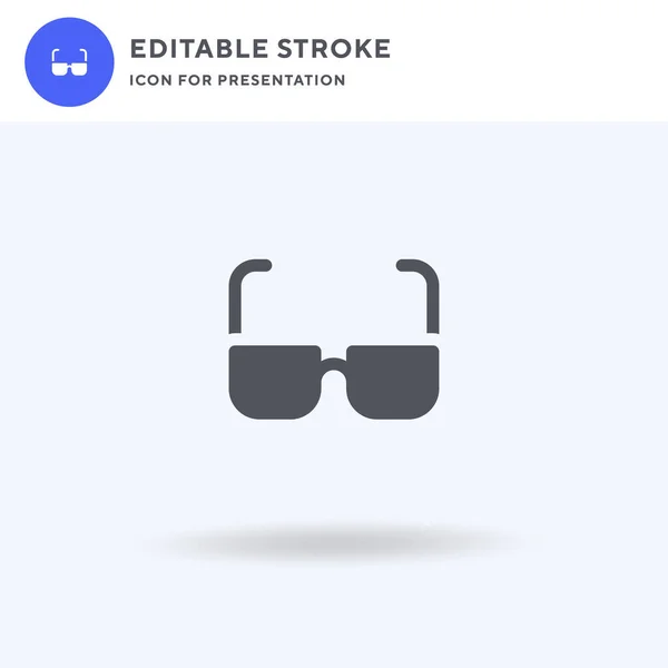 Vector de icono de gafas graduadas, signo plano lleno, pictograma sólido aislado en blanco, ilustración del logotipo. Icono de gafas graduadas para presentación. — Vector de stock