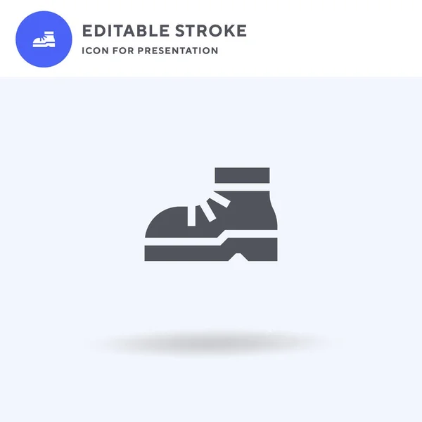 Boot Icoon Vector Gevulde Vlakke Teken Solide Pictogram Geïsoleerd Wit — Stockvector