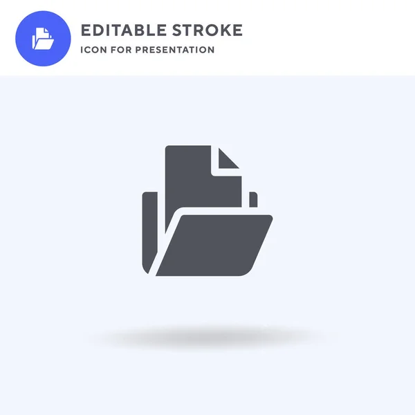 Vector Icono Archivos Signo Plano Lleno Pictograma Sólido Aislado Blanco — Vector de stock