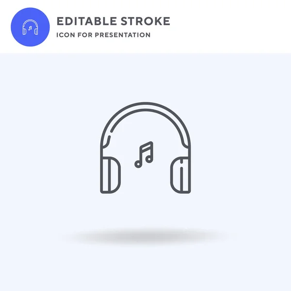 Auriculares Vector Icono Signo Plano Lleno Pictograma Sólido Aislado Blanco — Vector de stock