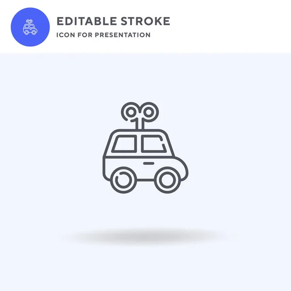 Vector Icono Coche Juguete Signo Plano Lleno Pictograma Sólido Aislado — Vector de stock