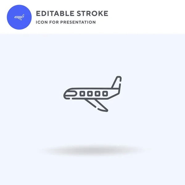 Vector Icono Avión Signo Plano Lleno Pictograma Sólido Aislado Blanco — Vector de stock