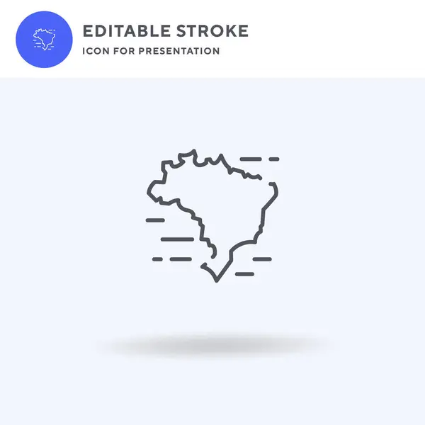 Brasil Icono Vector Lleno Signo Plano Pictograma Sólido Aislado Blanco — Vector de stock