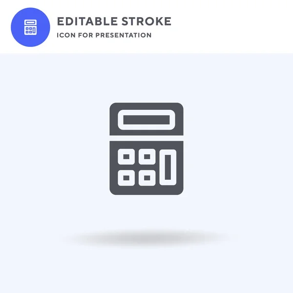 Calculator Icoon Vector Gevuld Plat Teken Solide Pictogram Geïsoleerd Wit — Stockvector