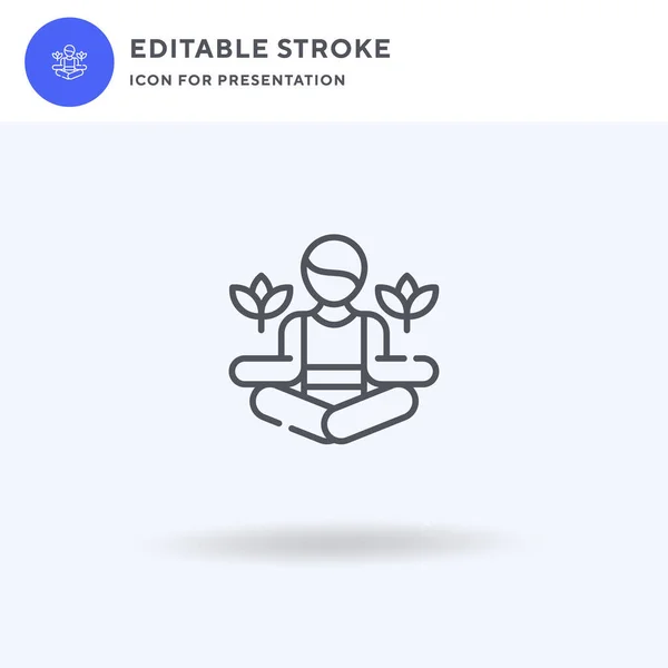 Icône Yoga Vecteur Plein Signe Plat Pictogramme Solide Isolé Sur — Image vectorielle