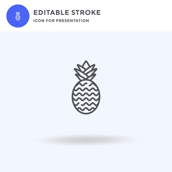 Ananas Icoon Vector Gevulde Vlakke Teken Solide Pictogram Geïsoleerd Wit — Stockvector