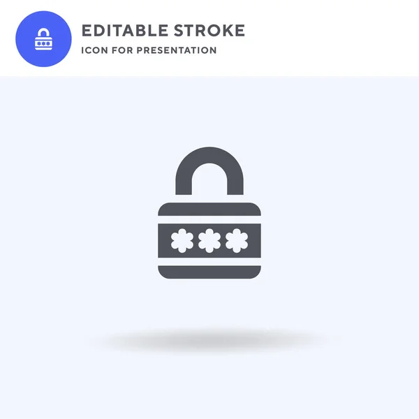 아이콘 Padlock Icon Vector 흰색에 삽화를 채웠다 프레젠테이션을 아이콘 — 스톡 벡터