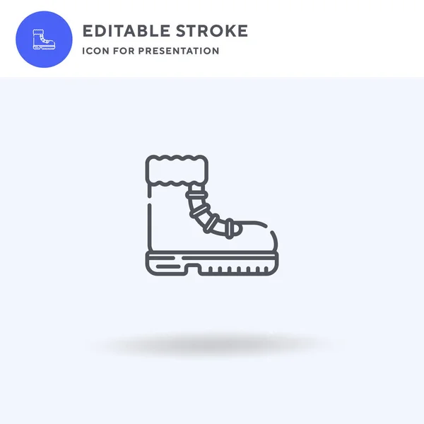 Ikona Snow Boot Vektor Vyplněný Plochý Znak Pevný Piktogram Izolovaný — Stockový vektor