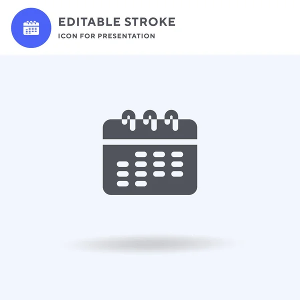 Kalender Icoon Vector Gevulde Vlakke Teken Solide Pictogram Geïsoleerd Wit — Stockvector