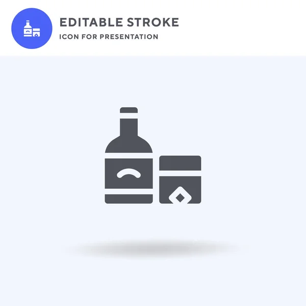 Vector Icono Whisky Signo Plano Lleno Pictograma Sólido Aislado Blanco — Vector de stock