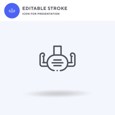 Diş Işığı simgesi vektörü, düz tabela, beyaz üzerine izole edilmiş katı piktogram, logo illüstrasyonu. Sunum için Dişçi Işığı simgesi.