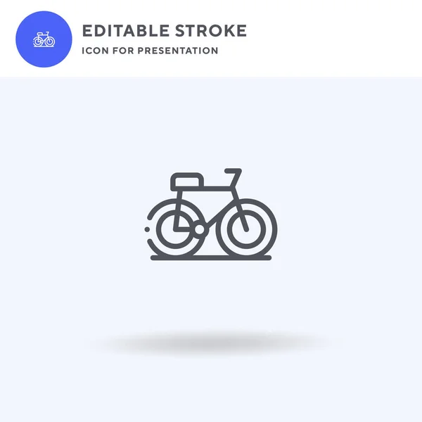 Vetor Ícones Bicicleta Sinal Plano Preenchido Pictograma Sólido Isolado Branco —  Vetores de Stock