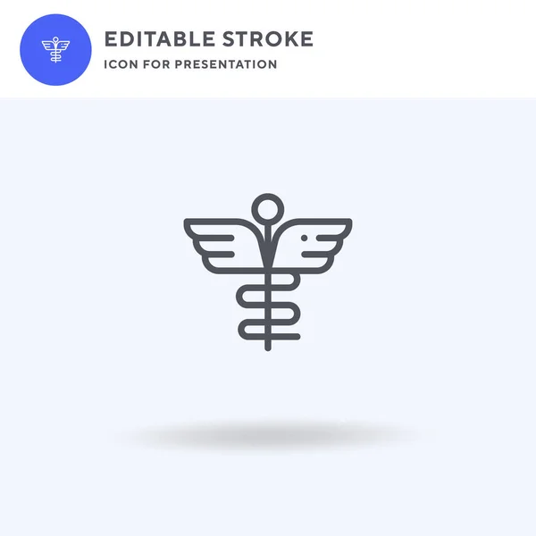 Caduceus Symbol Wektor Ikony Wypełniony Płaski Znak Solidny Piktogram Izolowany — Wektor stockowy