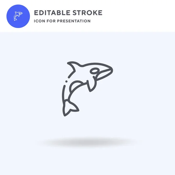 Vector Icono Ballena Asesina Signo Plano Lleno Pictograma Sólido Aislado — Vector de stock