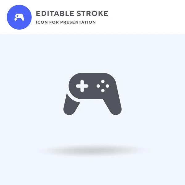 Joystick Icon Vector Gevuld Plat Bord Solide Pictogram Geïsoleerd Wit — Stockvector