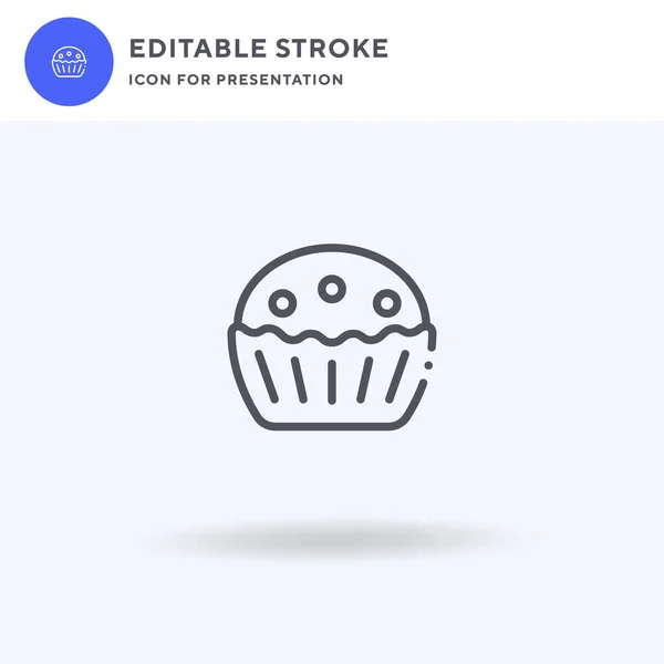 Muffin Vector Icono Lleno Signo Plano Pictograma Sólido Aislado Blanco — Vector de stock