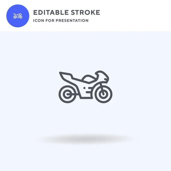 Motorcykel Ikon Vektor Fylld Platt Skylt Fast Piktogram Isolerad Vitt — Stock vektor