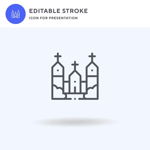 Kirke Ikon Vektor Fyldt Fladt Skilt Fast Piktogram Isoleret Hvid – Stock-vektor