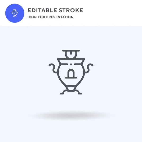 Samovar Vector Icono Lleno Signo Plano Pictograma Sólido Aislado Blanco — Vector de stock