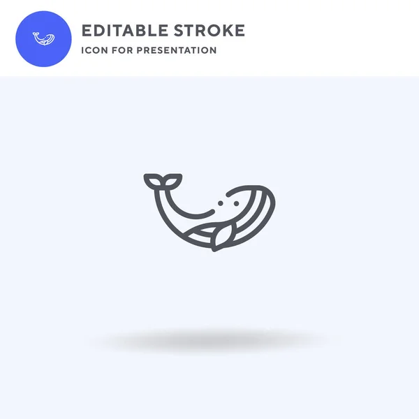 Icono Ballena Vector Signo Plano Lleno Pictograma Sólido Aislado Blanco — Vector de stock