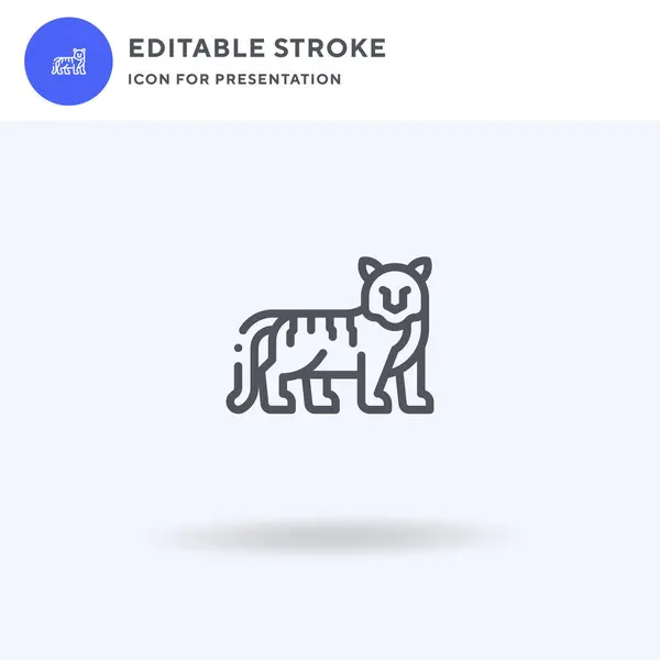 Icono Tigre Vector Signo Plano Lleno Pictograma Sólido Aislado Blanco — Vector de stock