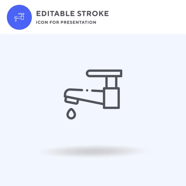 Water Tik Pictogram Vector Gevuld Plat Teken Solide Pictogram Geïsoleerd — Stockvector