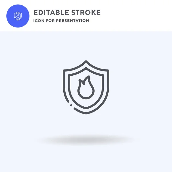 Icono Fuego Vector Signo Plano Lleno Pictograma Sólido Aislado Blanco — Vector de stock