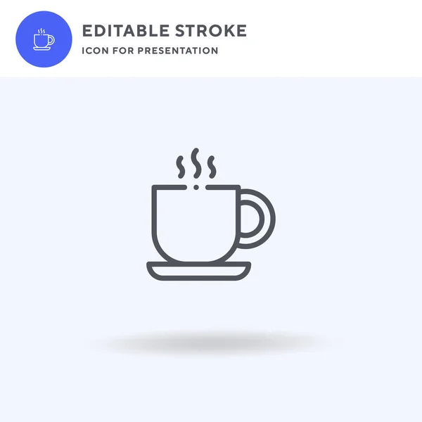 Koffie Mok Pictogram Vector Gevuld Plat Teken Solide Pictogram Geïsoleerd — Stockvector