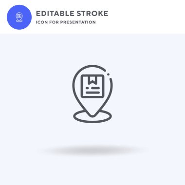 Yer tutucu simgesi vektörü, düz tabela, beyaz üzerine izole edilmiş katı resim, logo illüstrasyonu. Sunum için yer tutucu simgesi.